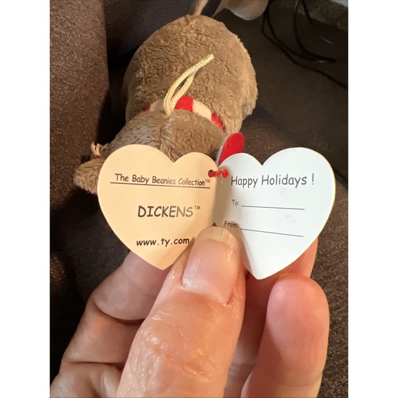 Ty DICKENS The Christmas Mouse 🎄‎ Baby Beanie 3-4" Holiday Ornament New - Picture 7 of 9